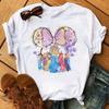 Funny Summer Disney Villains Printed Women T Shirts Round Neck Y2k Clothes Cartoon Graphic T Shirts 90s Female Tops Tees