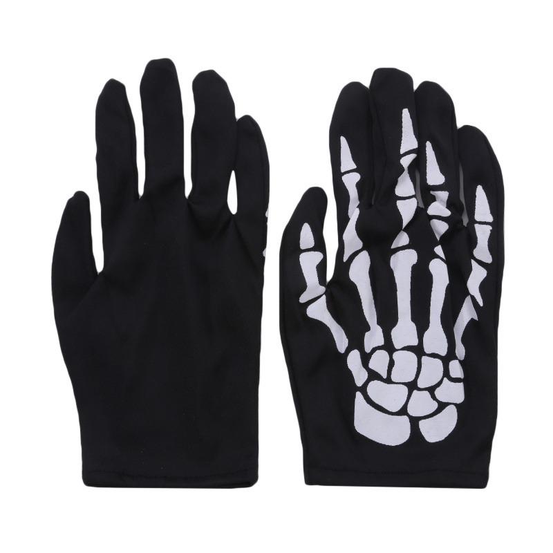 Halloween Skull Gloves Lightweight Full Finger Skeleton Cycling Gloves Costume Cosplay Equipment Accessories for Men Women Kids