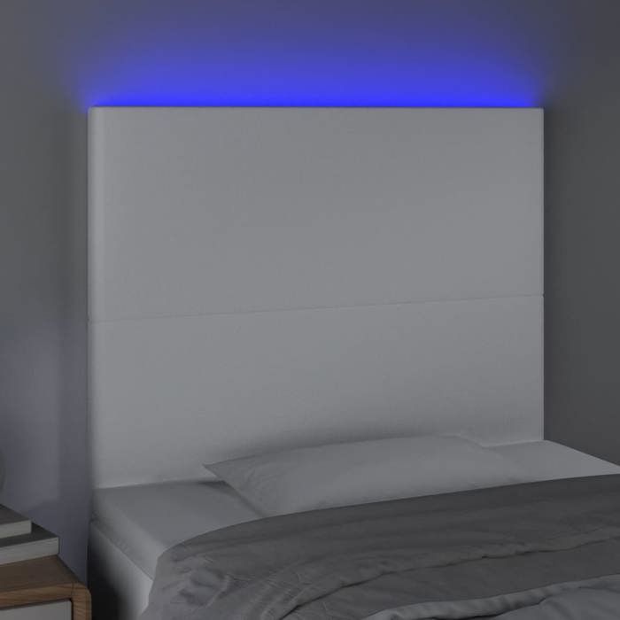 Maison Exclusive - Tête de lit à LED Blanc 100x5x118/128 cm Similicuir