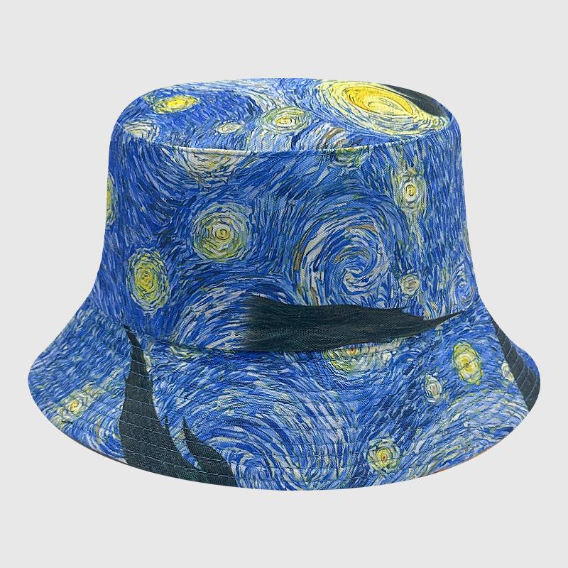 Dye Tie Fisherman Hat Uv Protection Assorted Colors Print Butterfly Cat Leaf Cap