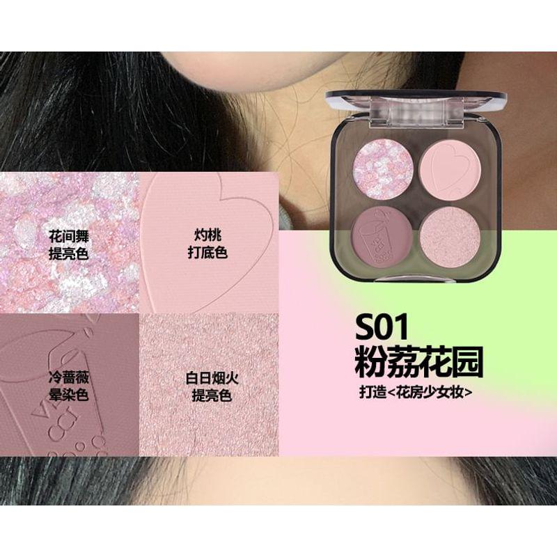 VEECCI - Glitter Quad Eyeshadow Palette - 5 Types