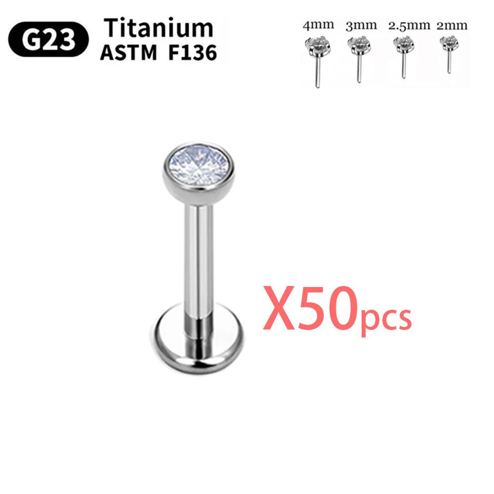 10/50 Stück G23 Titan Piercing Labret Lippe ASTM F136 Körperschmuck Nasenstecker Ohrringe Für Frauen 20/18/16G