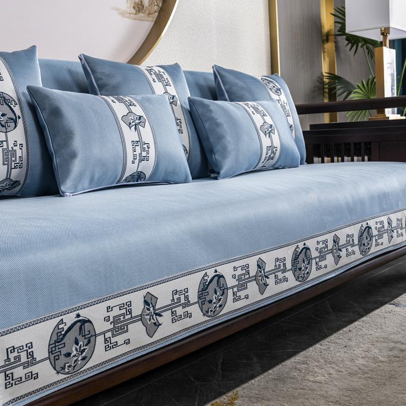 

Chinese Ice Silk Sofa Cushion Summer Cooling Non Slip Seat Cushion Cover Modern Home Decor Soft Comfortable 70*70
