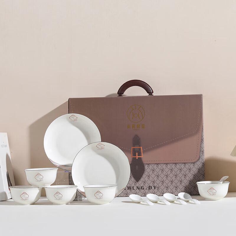 SAMLNG·DY Chinese Underglaze 12-Piece Dinnerware Set
