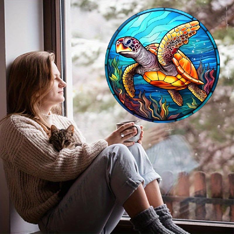 Turtles Window Glass Electrostatic Stickers Anti-collision Static Cling Glass Decals Warning Art Stickers Home Decoration#39