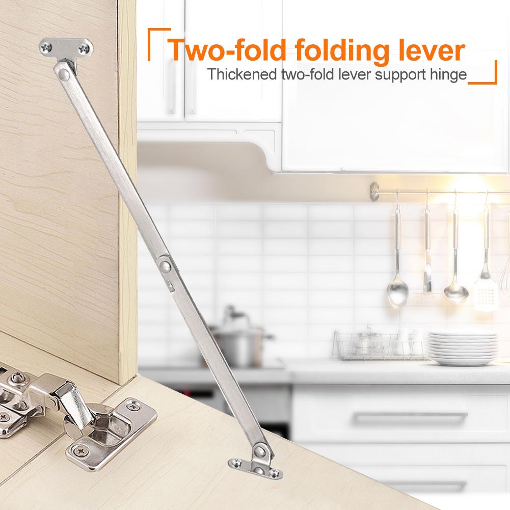 2Pcs Cabinet Hinges Metal Folded Door Pivot Hinges Doors Close Lift Up Stay Support Hinges for Furniture Cabinet Cupboard Door