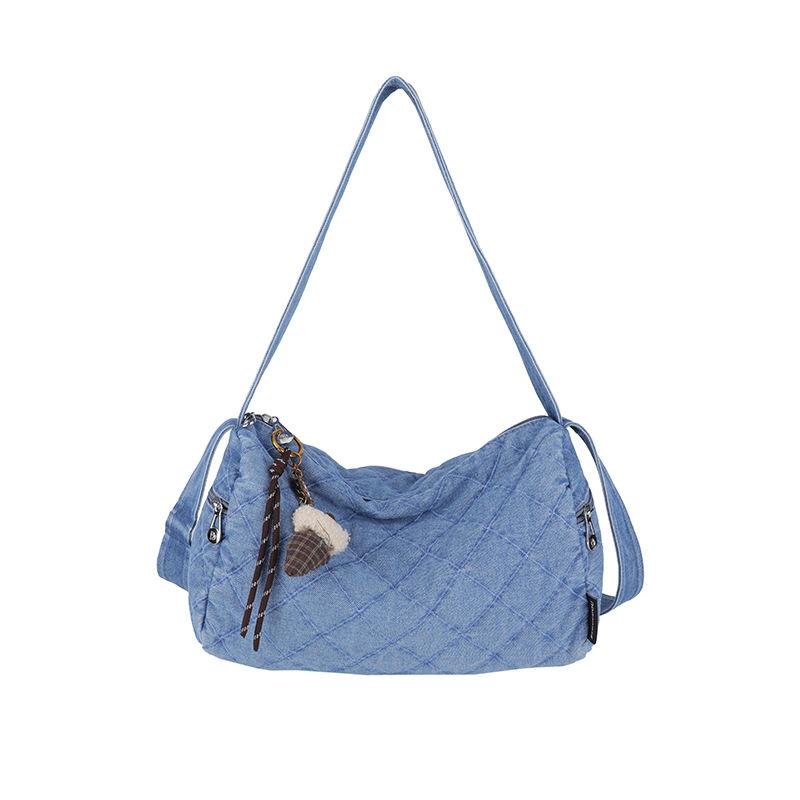 Сумка ромбовидная женская дорожная легкая сумка-тоут Small светло-синий