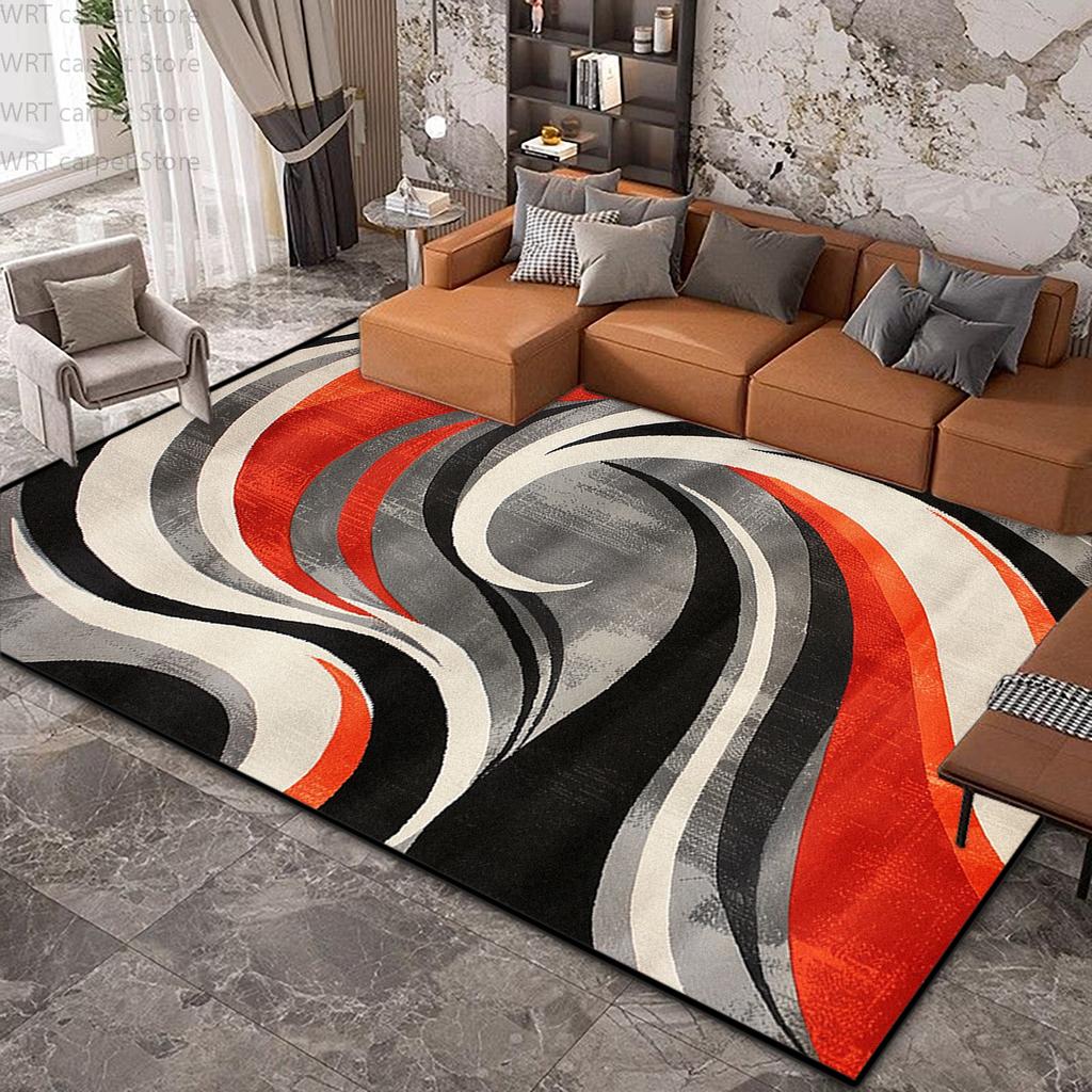 Nordic Abstract Color Block Living Room Carpet Decoration Home Large Area Antiskid Rugs Washable Fluffy Soft Tatami Floor Mat