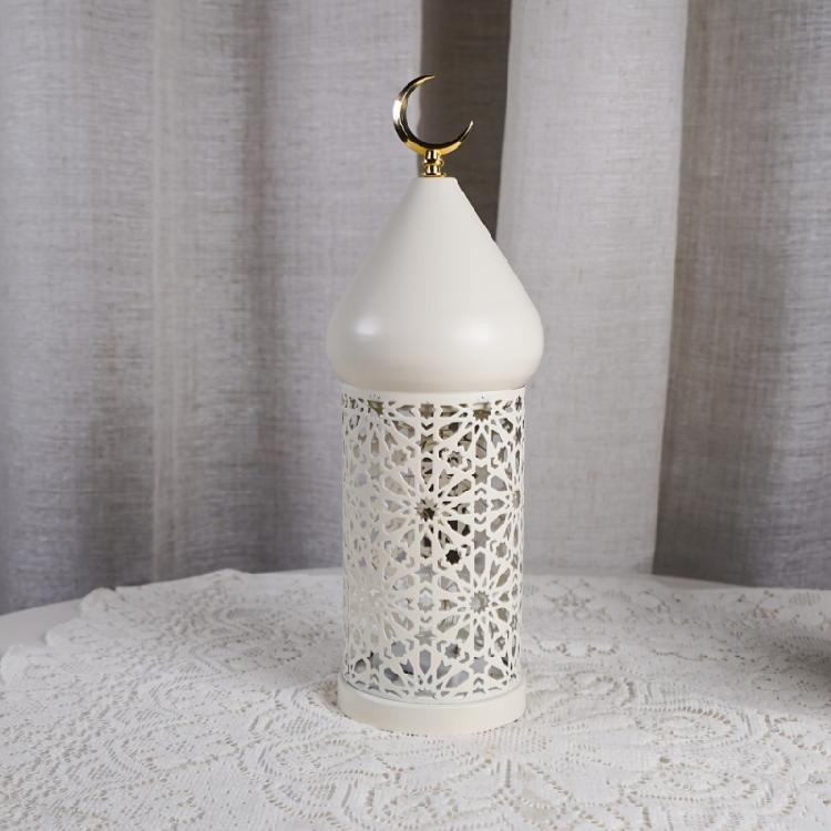 Decorative LED Desk Light with Hollowed Iron Stand for Mantels Tabletop Display Dining Room Bedroom Festival Decoration