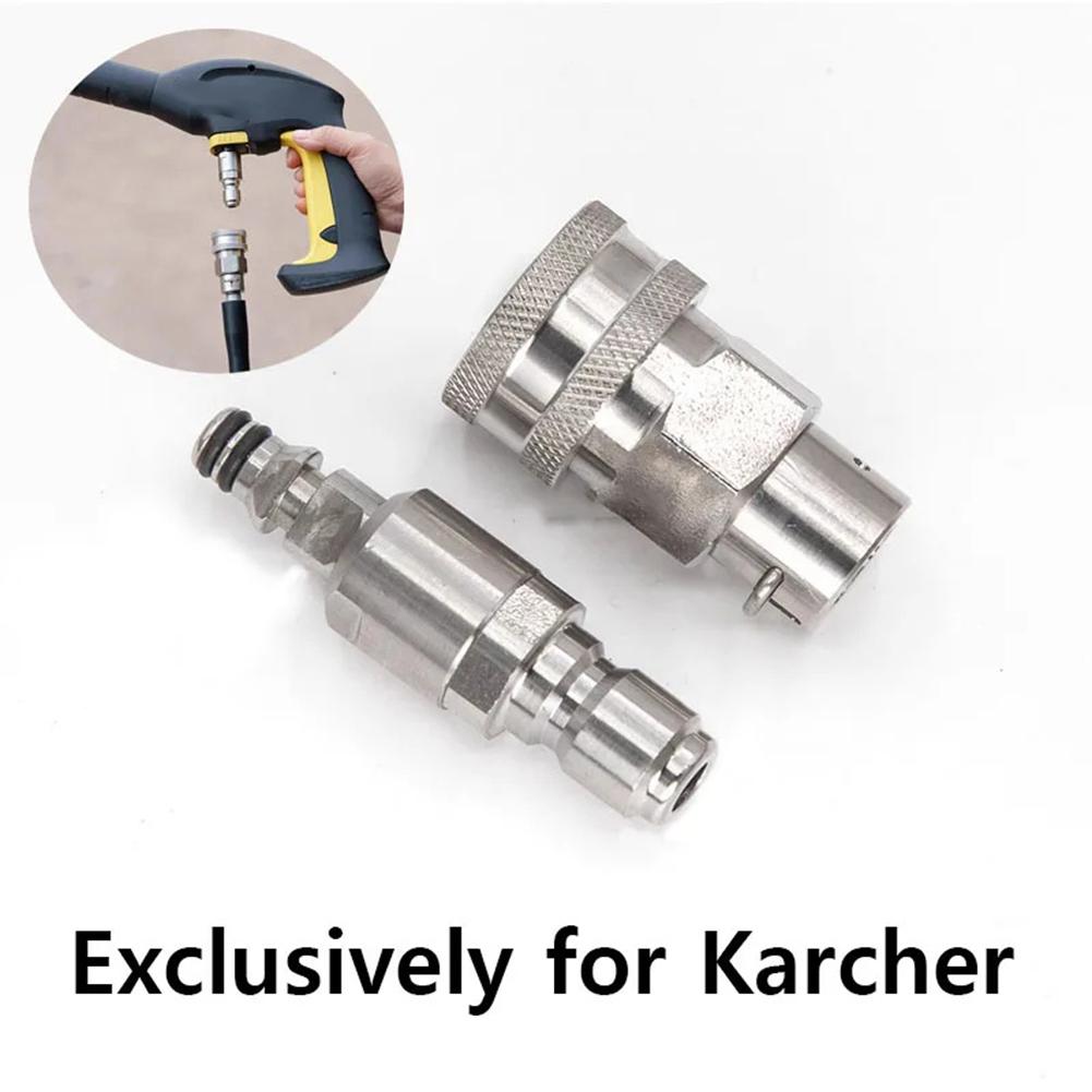 1/2 Stück Hochdruckreiniger 3/8 Schnell-Verdrehschutz-Adapter Schlauchanschluss Wasser für Kärcher Autoreinigungsgeräte Zubehör