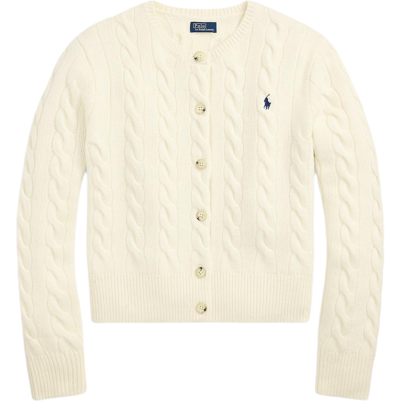 

Женский свитер Polo Ralph Lauren с кабельной вязкой, круглым вырезом, облегающего кроя, с длинным рукавом 211972104-002 S