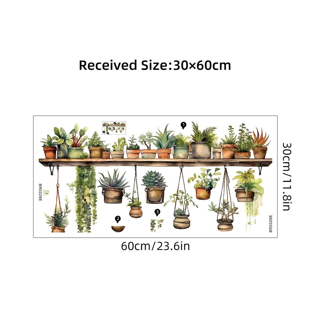 Flower Shelf Potted Furniture Wall Stickers Home Decor Living Room Bedroom Decoration Decals