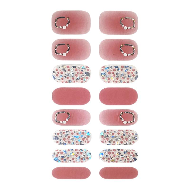 Nail16 3D New Gel Nail Wraps, Elegant Mature Style Waterproof Long Lasting Nail Stickers, No Top Coat Required