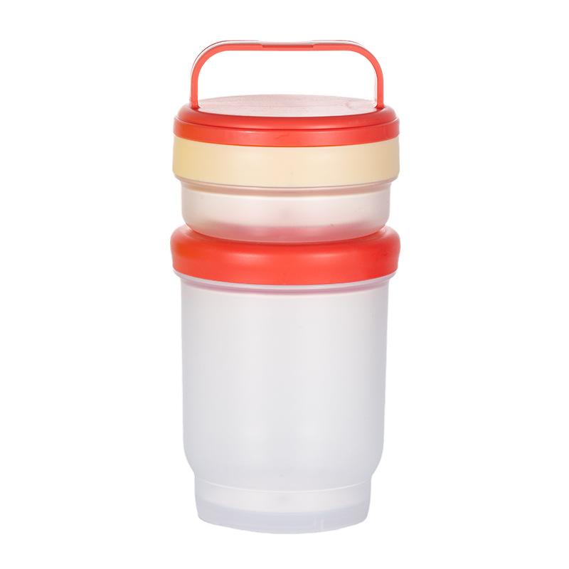 Double Layer Leak Salad Cup Oatmeal Container With Spoon & Sauce Box Portable Overnight Oats Jar