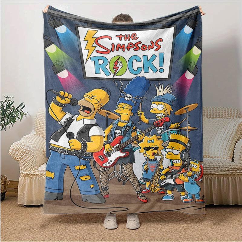 1Pc Simpsons Band Concert Blanket Soft And Comfortable Casual Warm Camping Travel Christmas Halloween Gift M921757