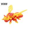 3D Printed Bee Toy Refrigerator Magnet, Realistic Flexible Joint Figurine, Articulated Magnetic Fridge Decoration Decor for Kitchen & Office
