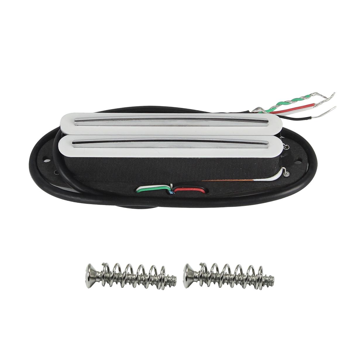 FLEOR 1PCS Alnico 5 Hot Dual Rails Humbucker Pickup Single Coil Sized fit ST/SQ Guitar Parts, Black/White/Yellow Option