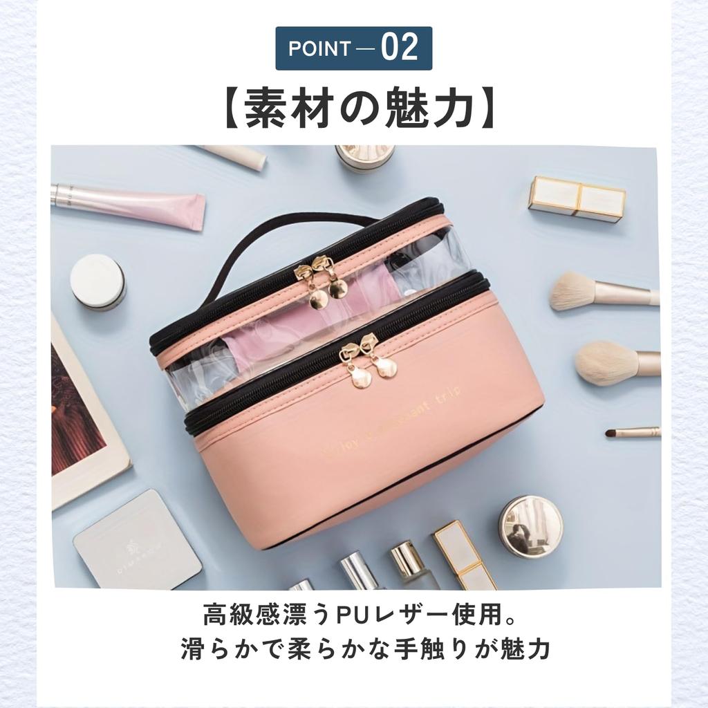 ideamall Makeup Box, Vanity, 2-Tier Storage, Large Capacity, Perfect for Travel and Carrying Cosmetics (Black)