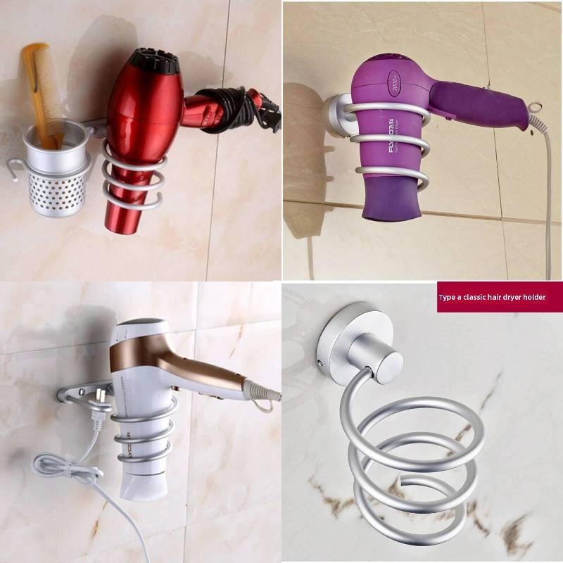 Hair Spiral Blow Dryer Stand Flat Holder Wall Mounted Hang Organizer Supplies