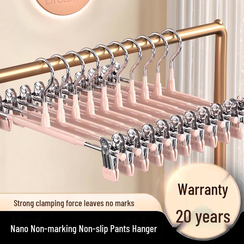 Stainless Steel Non-Slip Skirt & Pants Hanger with Clips - Seamless Storage Solution