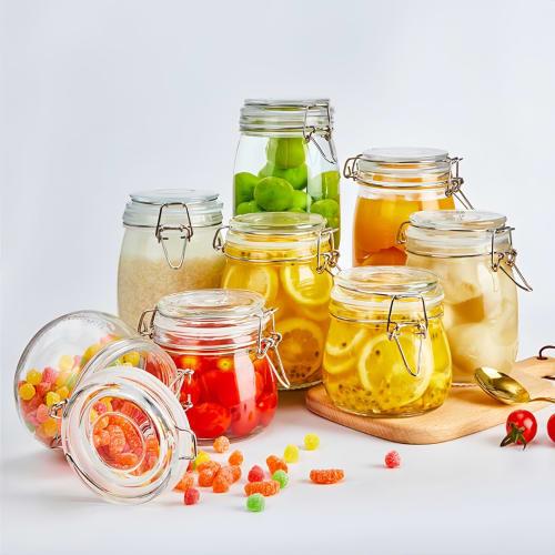 BDHD 3-Pack Large Capacity Airtight Glass Food Storage Jars, Perfect for Preserving Pickles, Fruit Honey, and More, Including Plum Wine, Fruit Wine, C