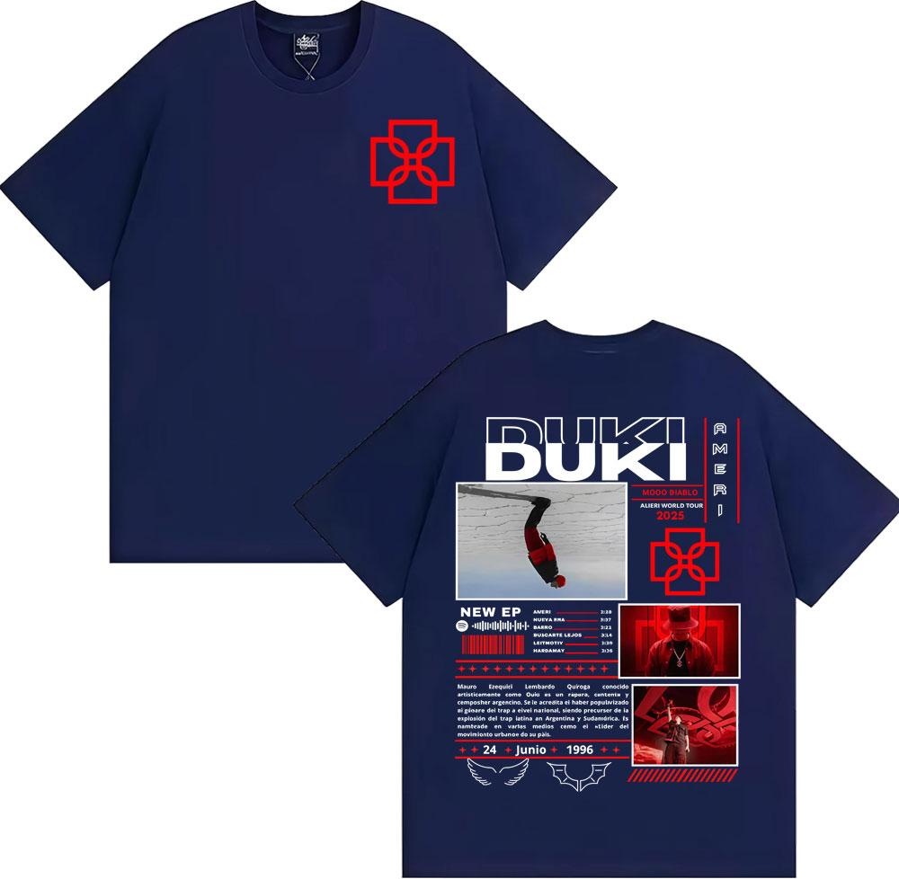 Rapper Duki Aleri World Tour 2025 Cover T Shirts Men's Clothing Harajuku Vintage T-shirt Casual O-Neck High Quality T Shirt Tops