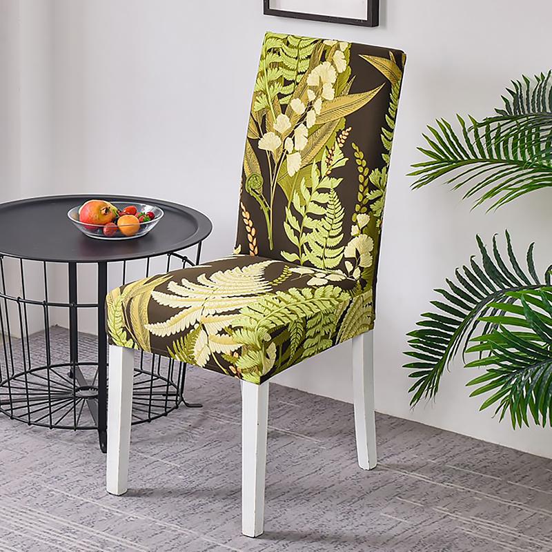 Dining Room Chair Covers Set, Stretch Printed Parsons Chair Slipcovers Spandex Removable Washable Kitchen Chair Protector Cover for Dining Room, Hotel