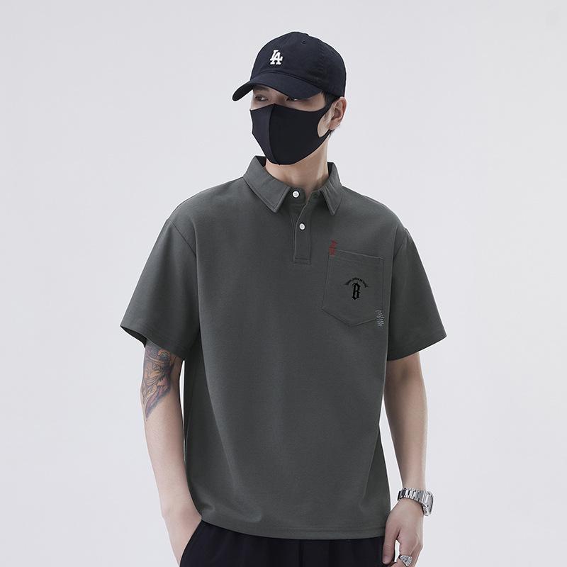 New Summer T-shirt Loose Trendy Lapel Short-sleeved POLO Shirt T-shirt