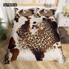 Cowhide Duvet Cover Set King Size Patchwork Cow Fur Print Farm Animal Bedding Set Microfiber Western Farmhouse Style Quilt Cover