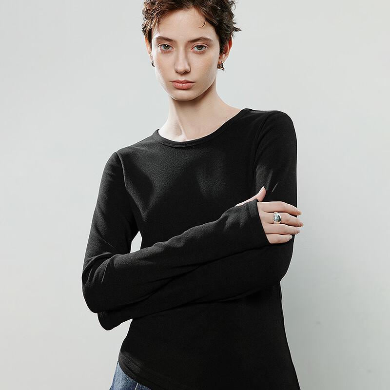 Chuyu Women's Slim-Fit Asymmetrical Long-Sleeve T-Shirt