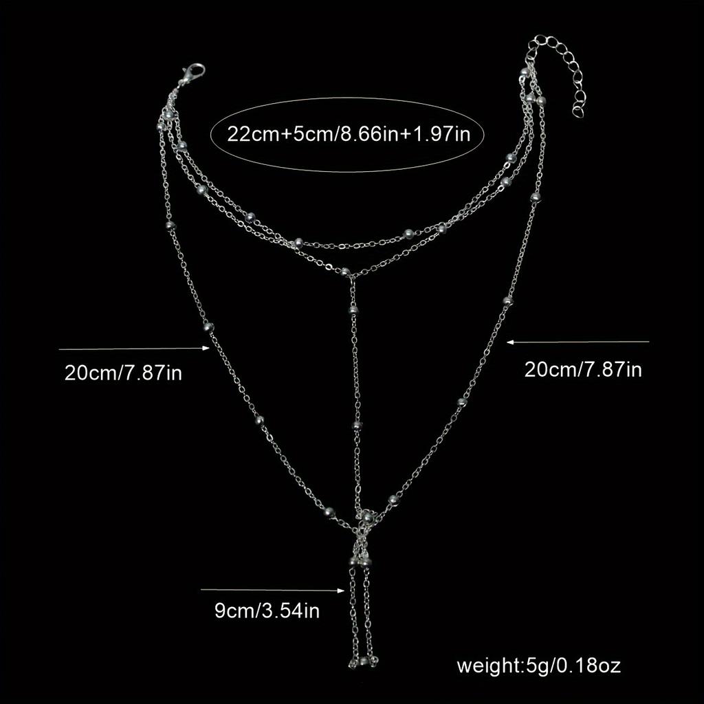 1 kus Korejský a Japonský styl Vícevrstvý Korálkový Řetízek Dámský Prsten na Prst a Náramek na Kotník