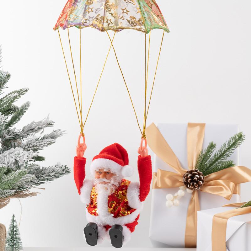 Christmas Santa Electric Parachute Toy With Music And Light For Kids Holiday Decor