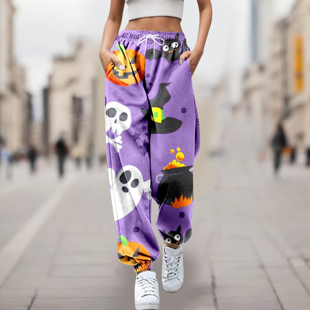 Unisex Halloween Printed Sweatpants for Costume Party Holiday Matching Outfits