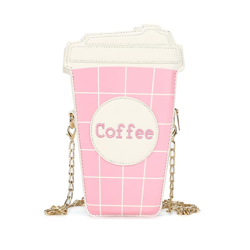 Geantă tip lanț cu cană de cafea, vedetă drăguță de internet, 2025, genți noi japoneze, personalizată, creativă, versatilă, tip mesager, cilindrică, pentru femei