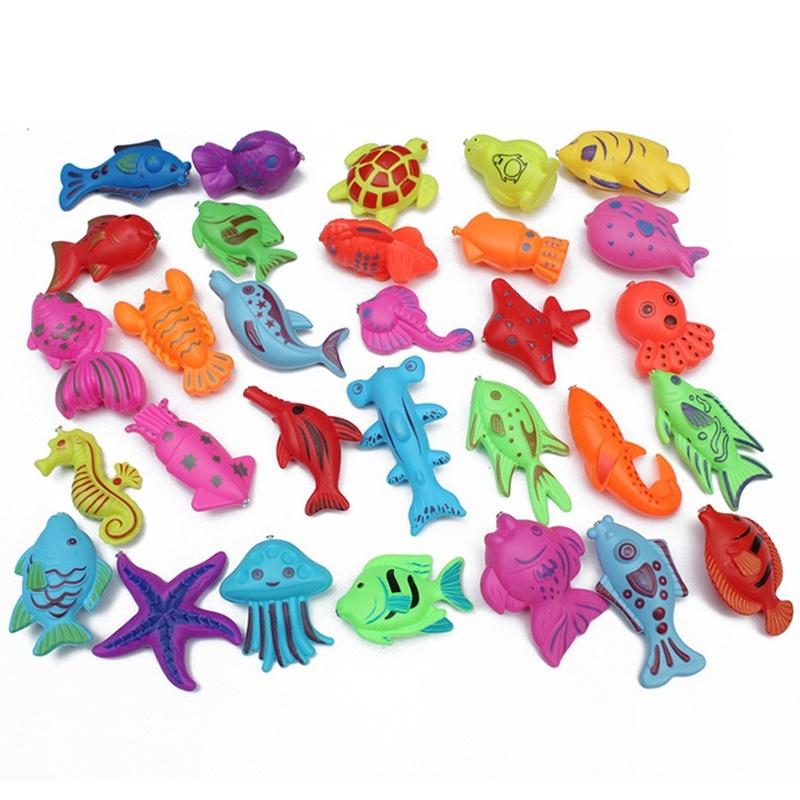 5 Pcs Fishing Toy Fish Rod Kids Toddler Children Play Bath Magnetic Game Toys