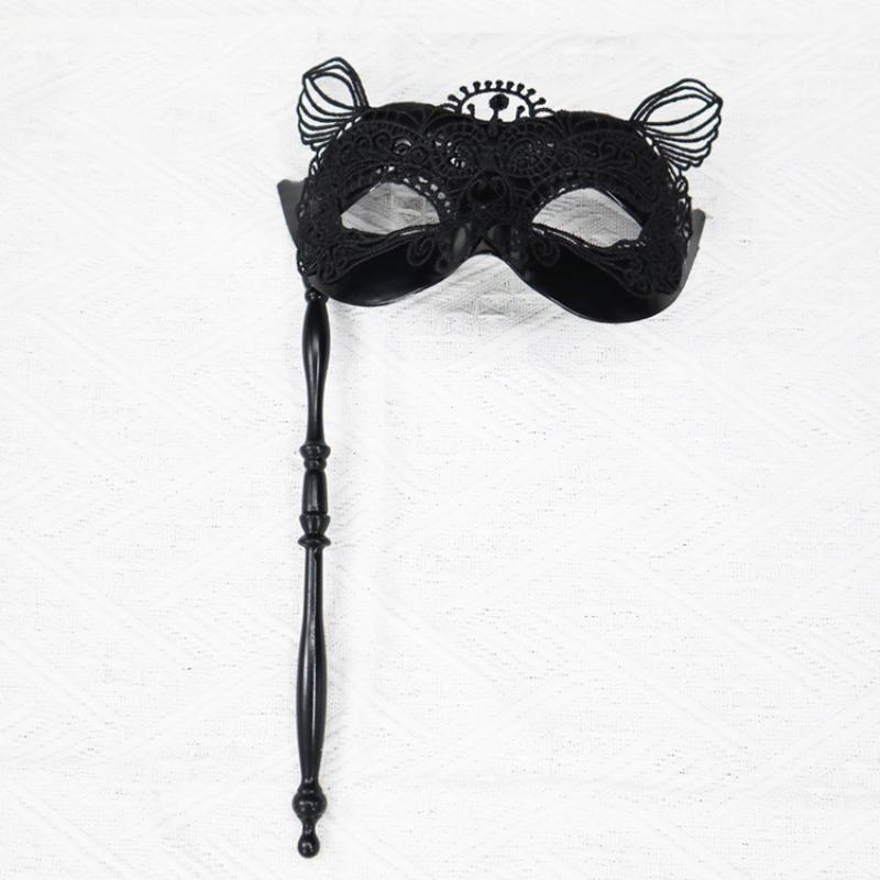 Handheld Lace Half Face Mask Carnival Party Masquerade Mystery Mask