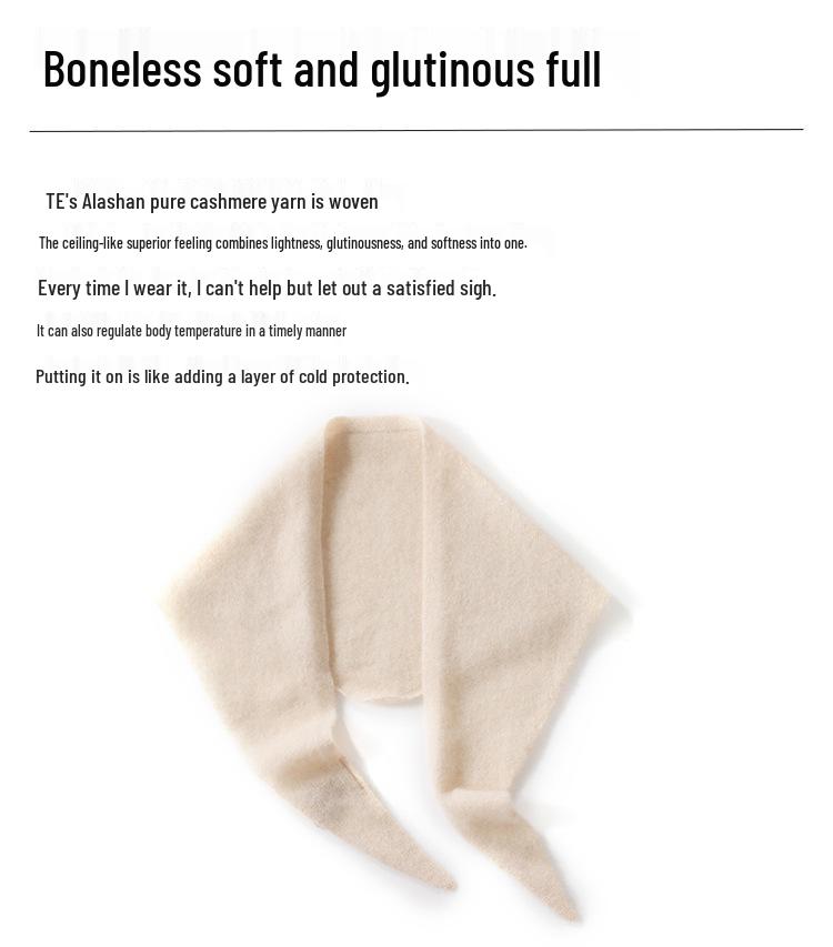 Women's 100% Pure Cashmere Triangle Scarf - Soft, Warm & Fashionable for Autumn/Winter