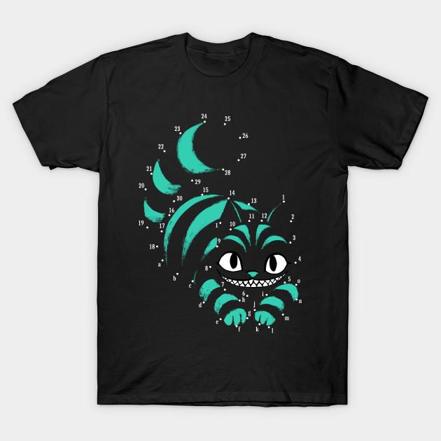 Men Black Print T-shirt Point To Point Smile - Cheshire Grin - Fantasy Book No-Cut Transfer Paper Print Cotton Tshirt S чёрный