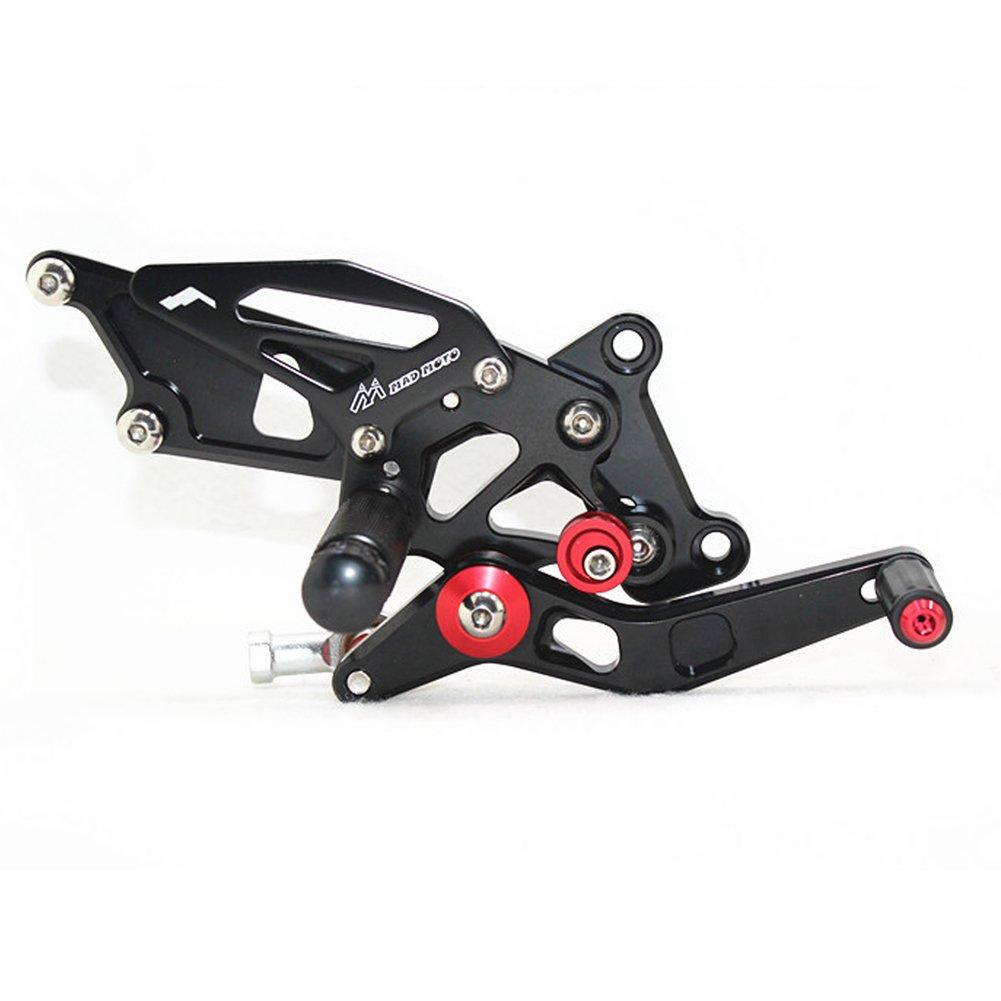 SUKIRACING Adjustable CNC Rearsets for NINJA250R EX250 EX250K EX250R 2008-2012 (Black)