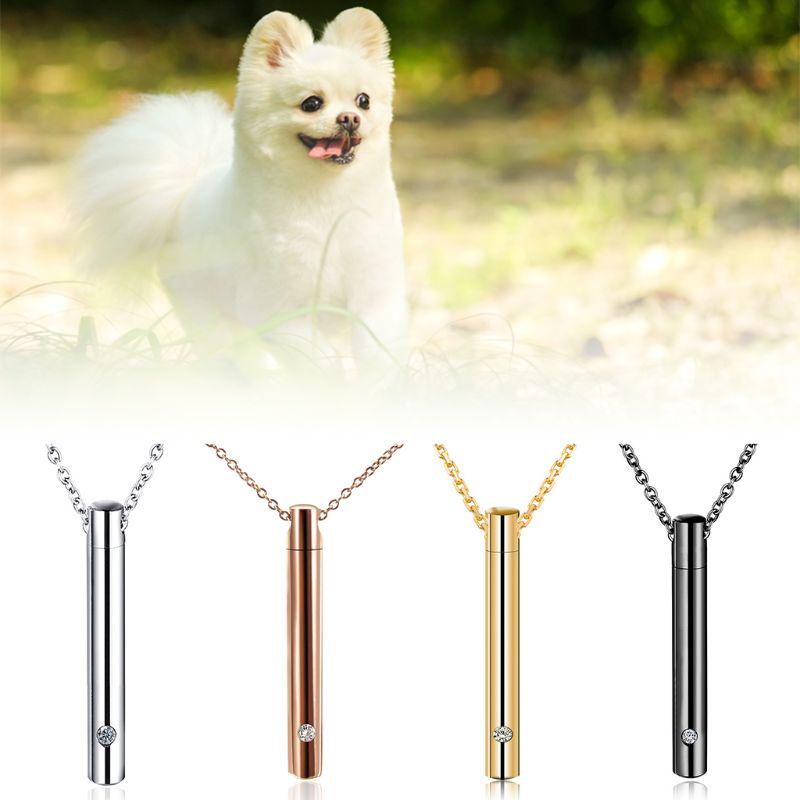 Cylinder Pendant Pet Cremation Urns Necklace Stainless Steel for Cat Dog Ash Memorial Container Holder Jewelry Memorial