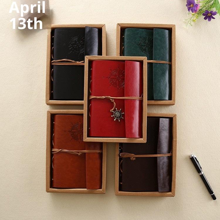 For Little Pirate Business Notebook Custom Vintage Leather DIY A6 A7 with Strap Book Model Thermal Binding 100gsm