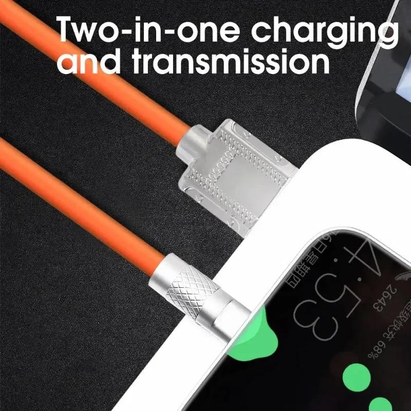 120W 6A Super Fast Charge PD Type C Liquid Silicone Cable 1 Meter Usb Cable USB To USB C Charger Cable For Samsung Xiaomi Huawei