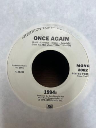 

7inch Record 1994 - Once Again 2082S A&M Records 1978 US Rock Used