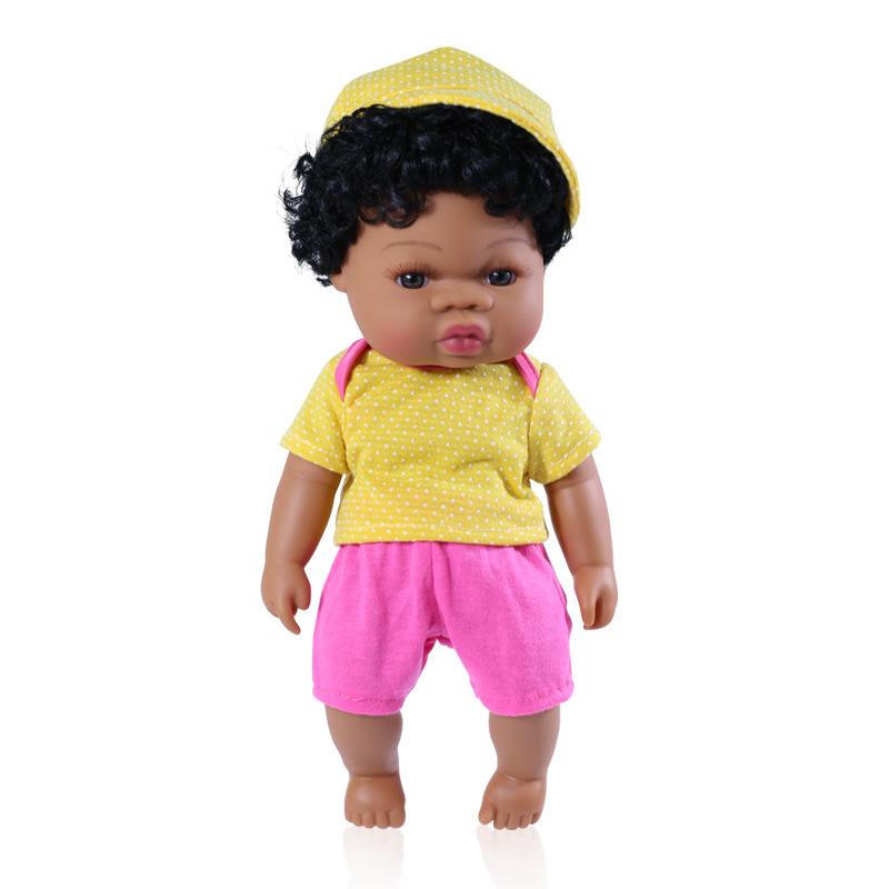 

Чорна емальована лялька Reborn Doll М яка гумова імітація дитячої африканської ляльки Лялька дитяча іграшка для ванни
