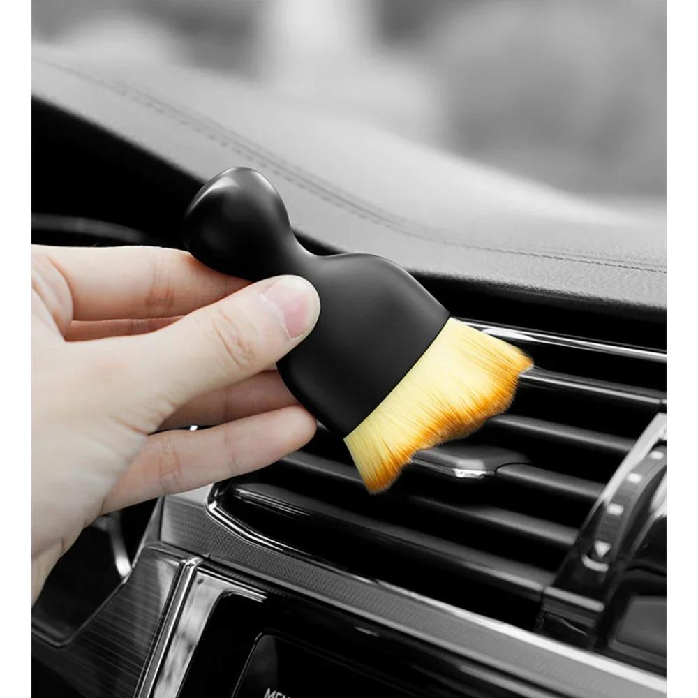 Spazzola per la pulizia degli interni dell'auto, spazzole per la pulizia della pelliccia morbida con conchiglie, spazzole per la rimozione della polvere dalle fessure, strumenti per la pulizia dei dettagli