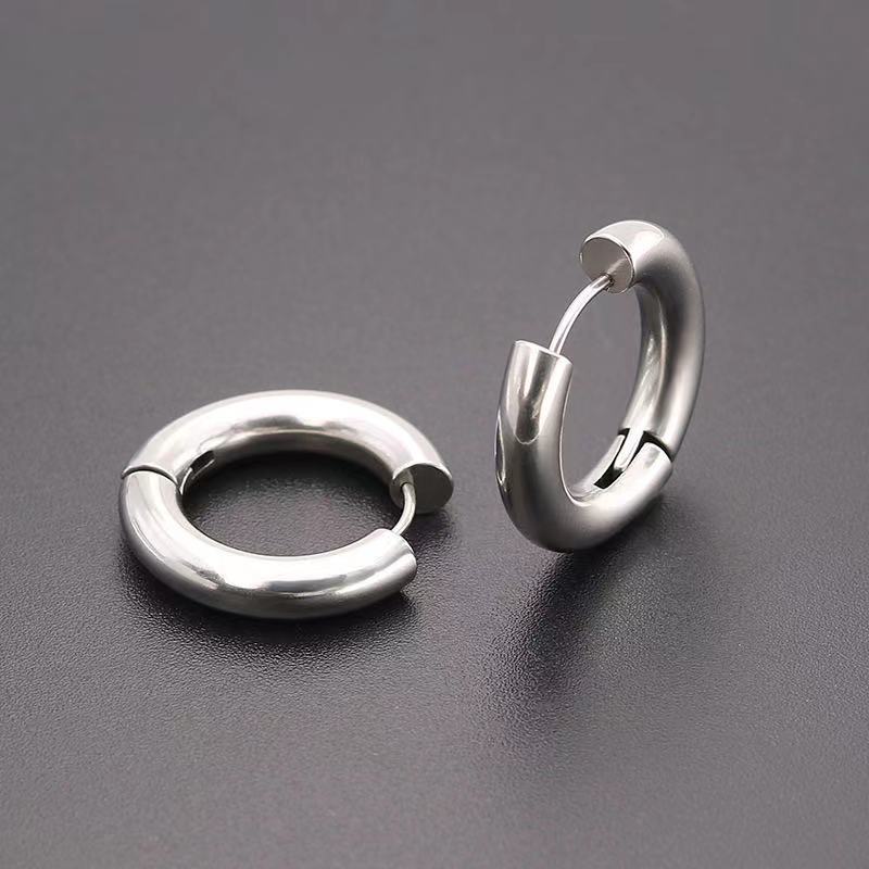 European and American simple 18K gold-plated ring earrings women's ins wind geometric stainless steel jewelry ins wind explosion