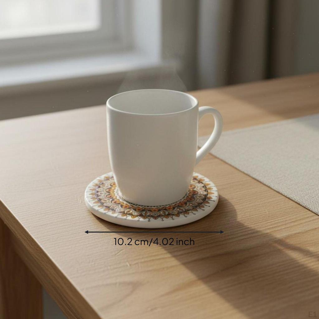 Ceramic Absorbent Coaster Non-Slip Protects Furniture