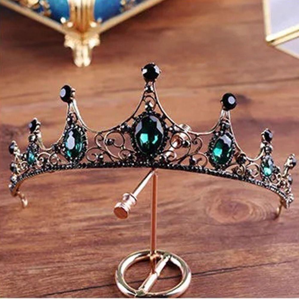 Rhinestone Baroque Retro Crown Bar Mitzvah Crown Bride Tiaras Metal Princess Crowns  Hair Jewelry