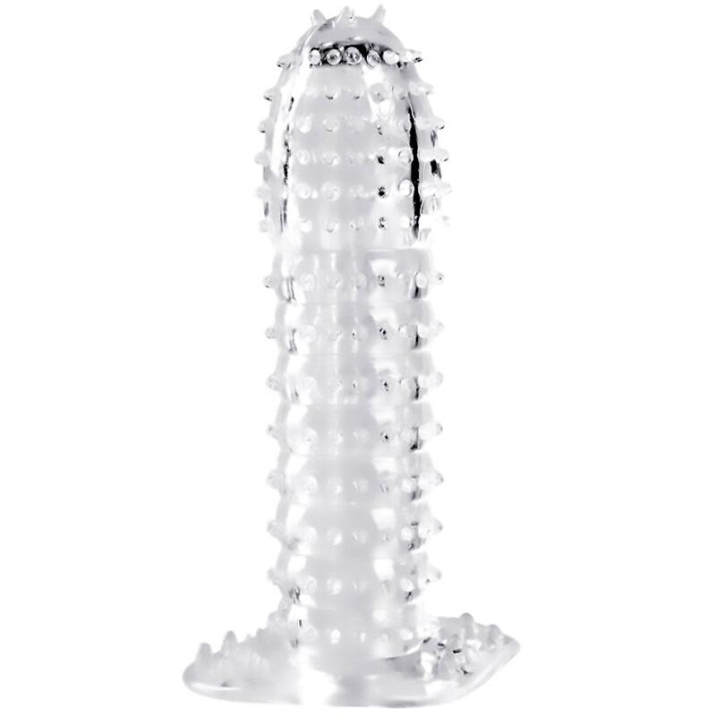 Enhancing Transparent Wolf Tooth Penis Sleeve for Length, Thickness, and Intensity