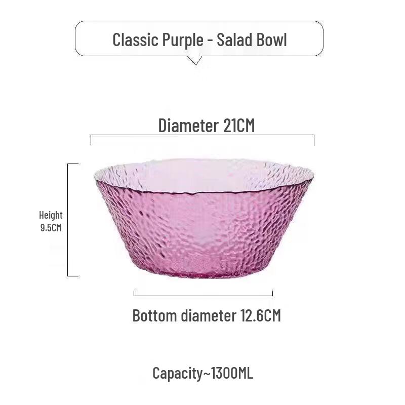 Ding Le Hammered Glass Salad Bowl